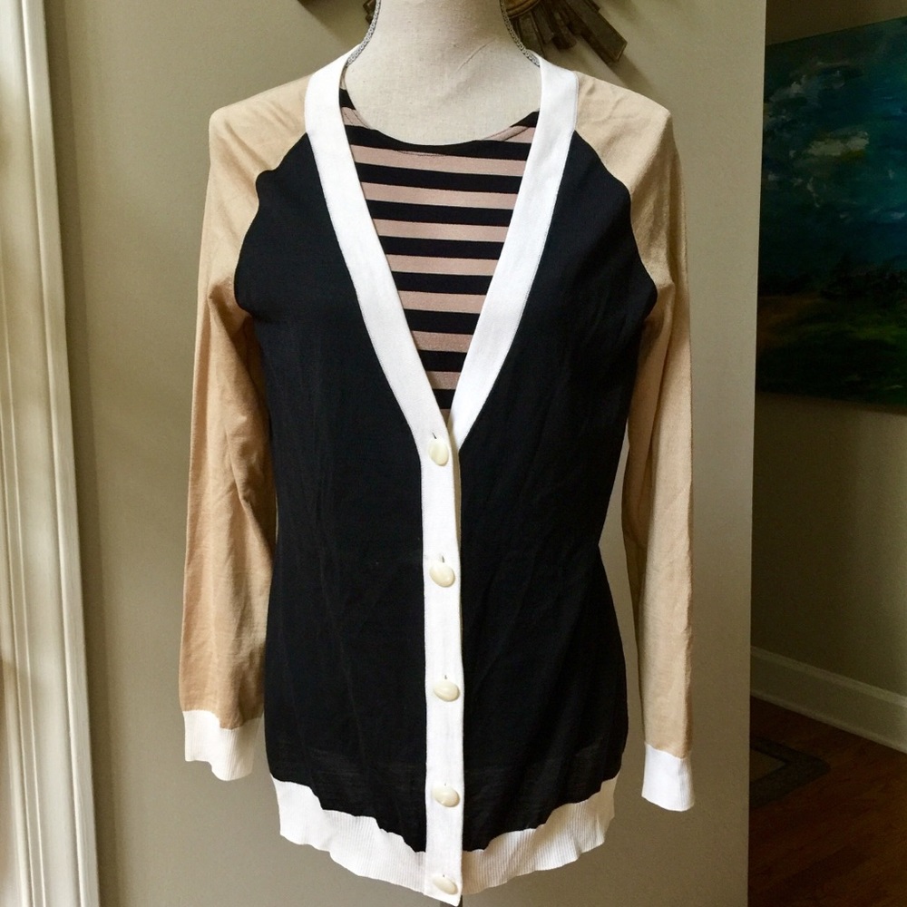 ST. JOHN Cardigan with FREE Stripe Top